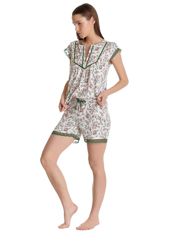 Nastrovje Potsdam Vive Maria Garden Girl Damen Pyjama creme/allover Blitzangebot