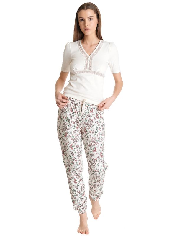 Nastrovje Potsdam Vive Maria Hidden Garden Damen Pyjama creme/allover Große Rabatte
