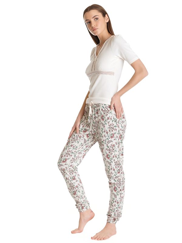 Nastrovje Potsdam Vive Maria Hidden Garden Damen Pyjama creme/allover Große Rabatte