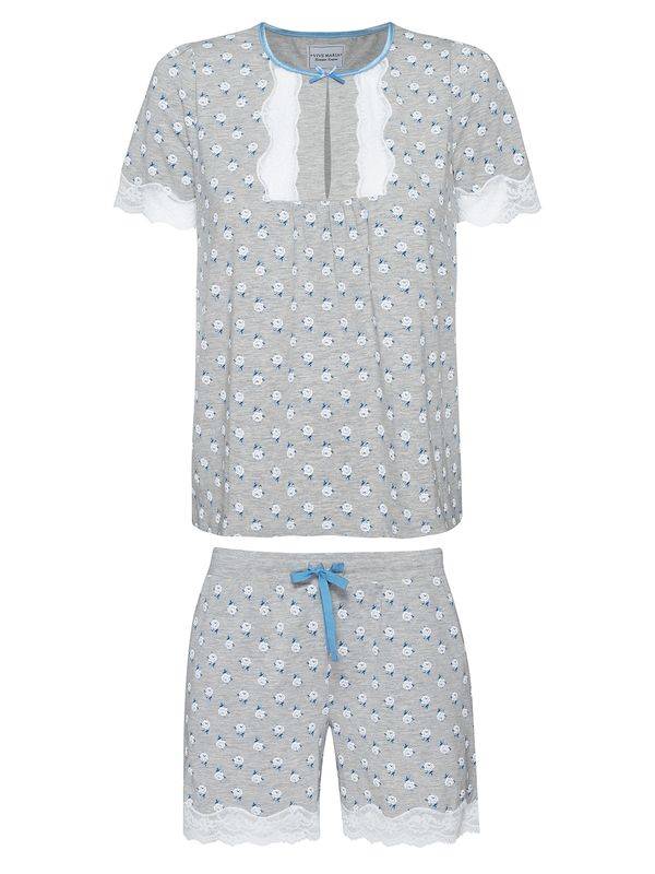 Nastrovje Potsdam Vive Maria Blue Love Damen Pyjama grau meliert allover Saisonale Angebote