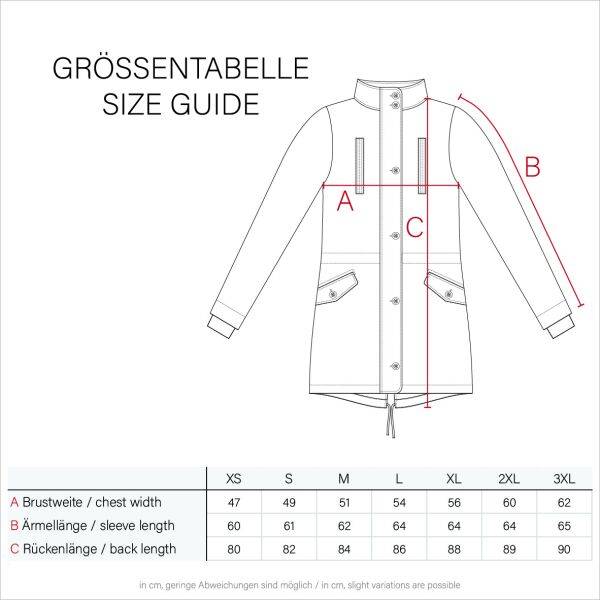 Navahoo Grinsekatze Damen lange Winterjacke mit Kapuze Schlussverkauf
