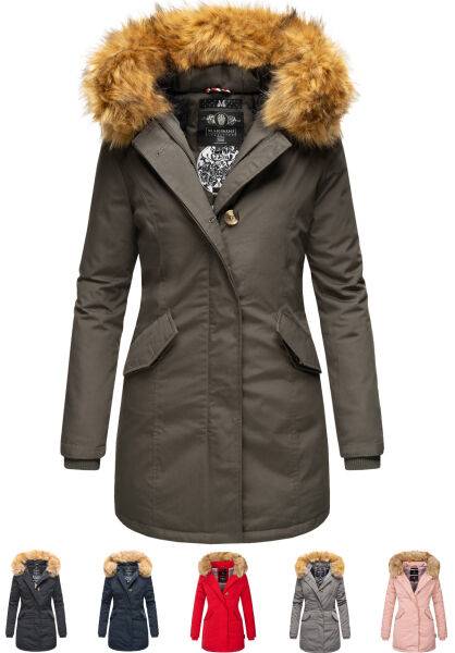 Navahoo Karmaa-Princess Damen Parka Winterjacke mit Fellkragen Jubiläumsangebot