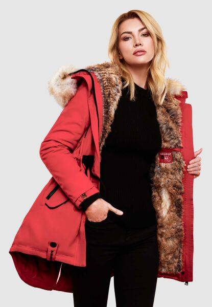Navahoo Navahoo Bombii Damen Winterjacke lang mit Kunstfell Zeitlich begrenztes Angebot