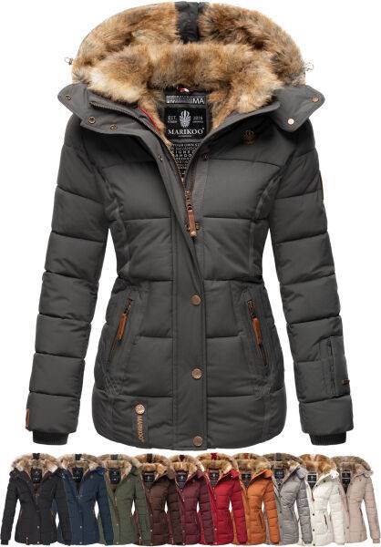 Navahoo Nekoo warm gefütterte Damen Winterjacke mit Kunstfell Im Verkauf
