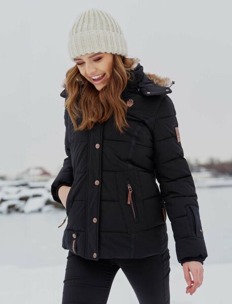 Navahoo Nekoo warm gefütterte Damen Winterjacke mit Kunstfell Im Verkauf