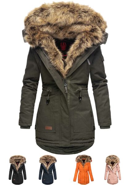Navahoo Navahoo Daria Damen Parka Jacke mit Kunstfellkragen Günstig kaufen