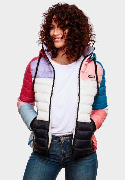 Navahoo Navahoo Lulana Multikulti Damen Steppjacke Colour Blocking Design Sonderangebote