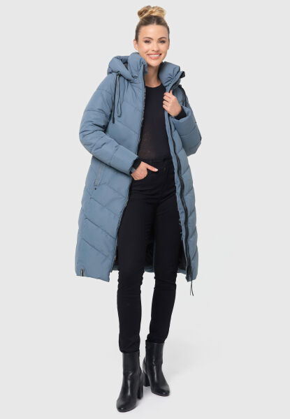 Navahoo Navahoo Sahnekatzi Damen lange Winter Steppjacke Kostenloser Versand international