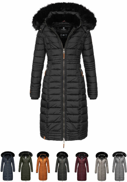 Navahoo Navahoo Umay Damen lange Winterjacke mit Fellkragen Fabrikverkauf