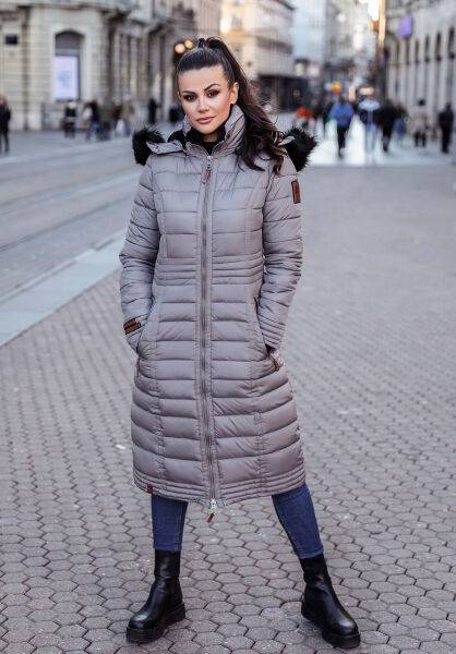 Navahoo Navahoo Umay Damen lange Winterjacke mit Fellkragen Fabrikverkauf