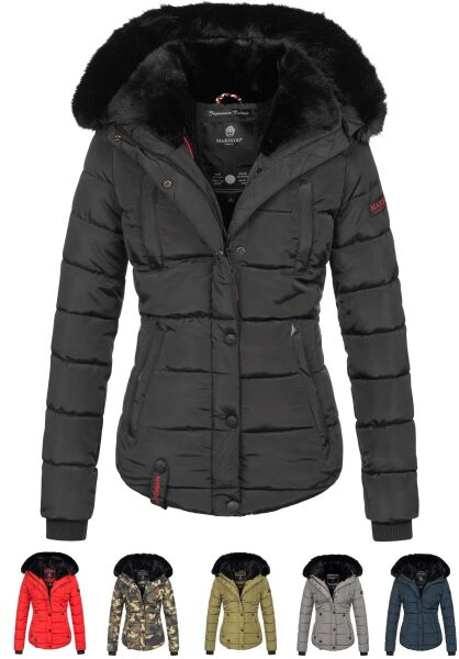 Navahoo Lotusblüte warme Damen Winterjacke gesteppt mit Kunstfell Saisonale Angebote