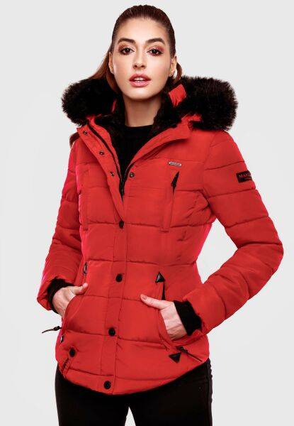 Navahoo Lotusblüte warme Damen Winterjacke gesteppt mit Kunstfell Saisonale Angebote