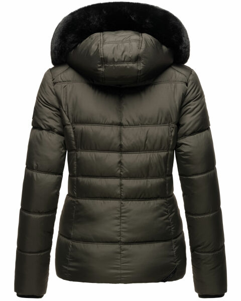 Navahoo Loveleen Damen Winter Steppjacke mit Teddyfell und Fellkragen Räumungsverkauf