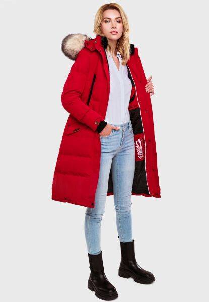 Navahoo Schneesternchen Damen lange Winter Steppjacke mit Kapuze Kauf eins, bekomm eins gratis
