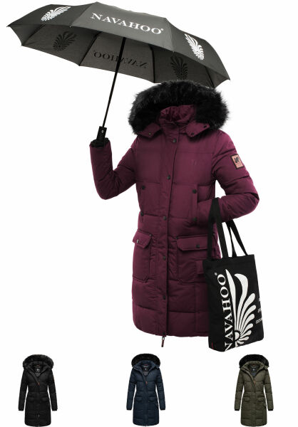 Navahoo Navahoo Cosimaa Damen Parka Winterjacke mit Regenschirm und Tragetasche Kostenlose Rückgabe