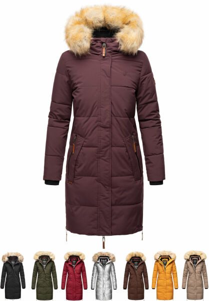 Navahoo Navahoo Halina Damen Winter Steppmantel mit Kunstfell Letzte 3 Tage