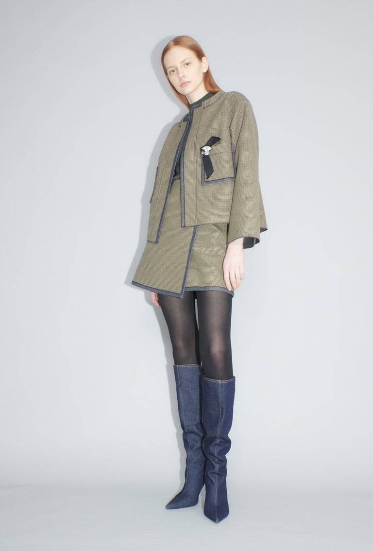 Odeeh Bounded Denim Jacke, Khaki im Angebot
