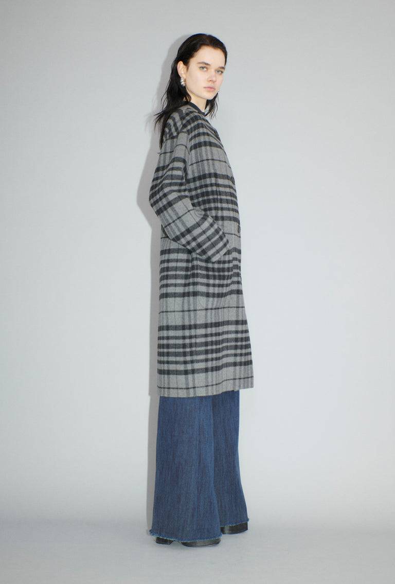 Odeeh Double Check Mantel, Flannel Grey Blitzverkäufe