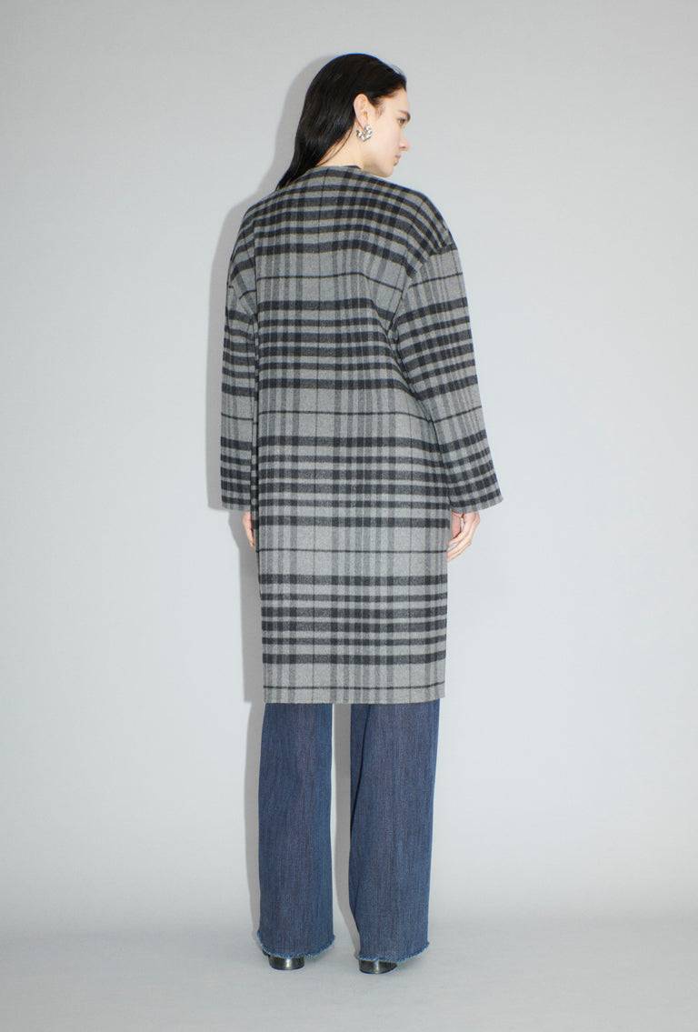Odeeh Double Check Mantel, Flannel Grey Blitzverkäufe