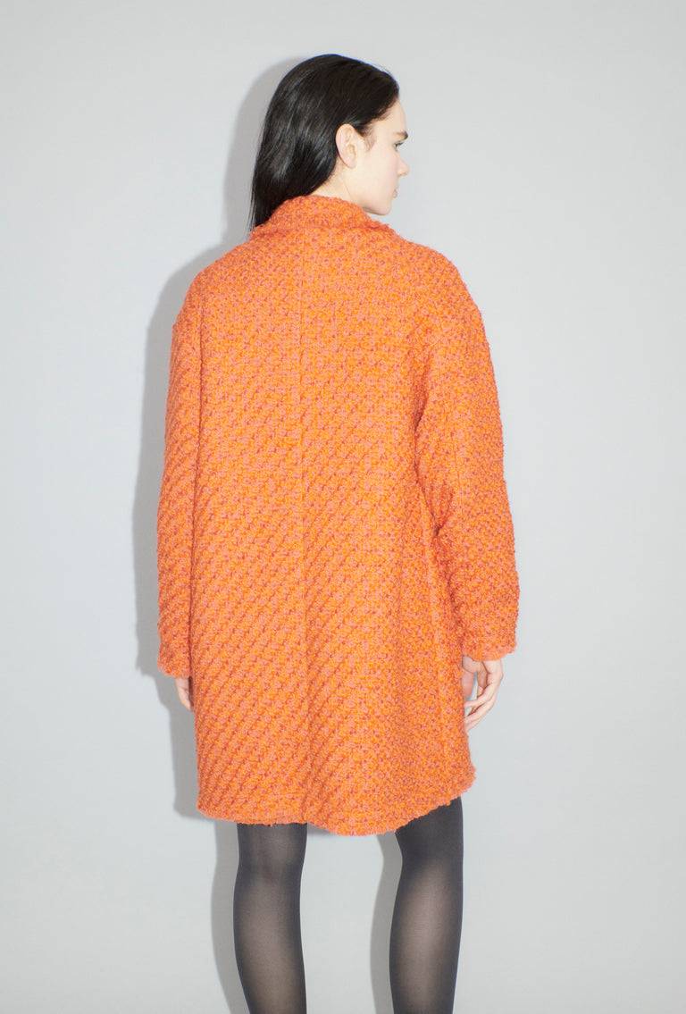 Odeeh Bouclé Tweed Mantel, Mandarin Kostenloser Versand