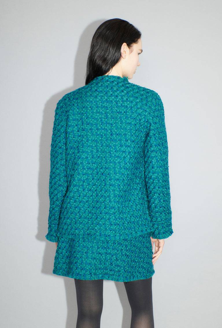 Odeeh Bouclé Tweed Jacke, Dark Peacock Limitierter Zeitrabatt