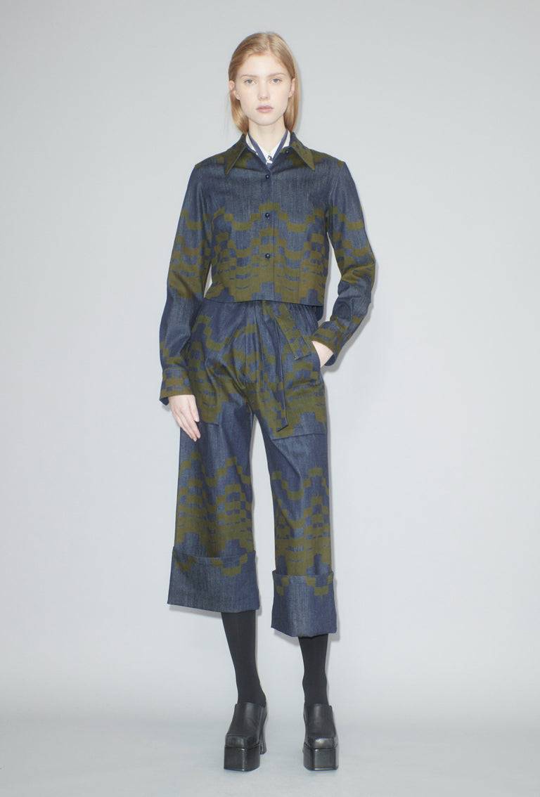 Odeeh Pigment Print Hose, Dark Moss Preisnachlass