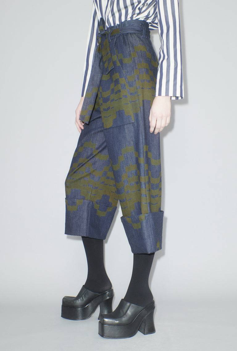 Odeeh Pigment Print Hose, Dark Moss Preisnachlass