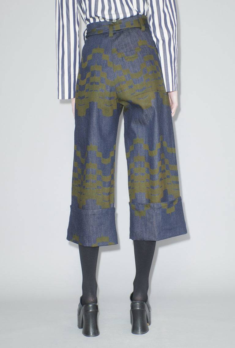 Odeeh Pigment Print Hose, Dark Moss Preisnachlass