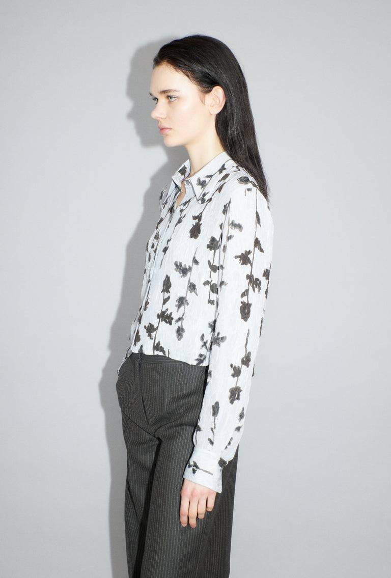 Odeeh Flower Items on Crushed Crepe Bluse, Airblue Online Outlet