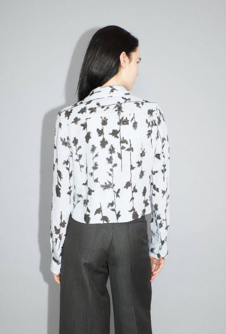 Odeeh Flower Items on Crushed Crepe Bluse, Airblue Online Outlet