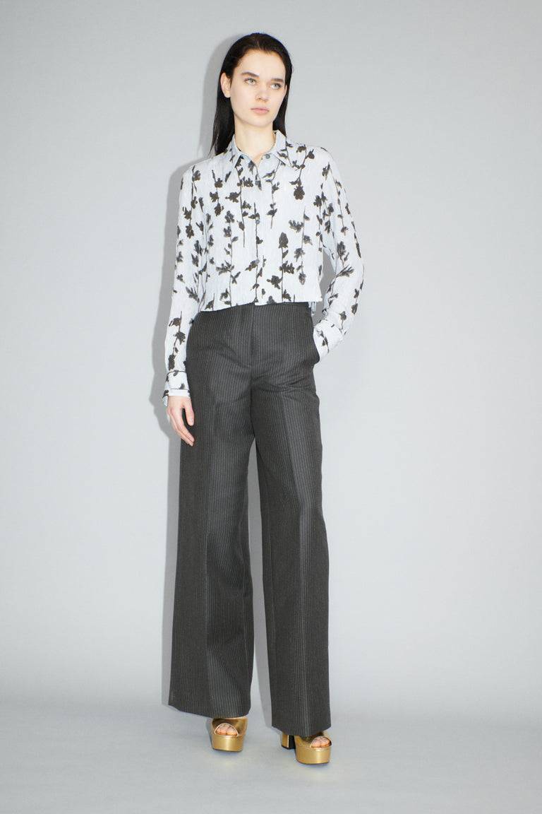Odeeh Flower Items on Crushed Crepe Bluse, Airblue Online Outlet