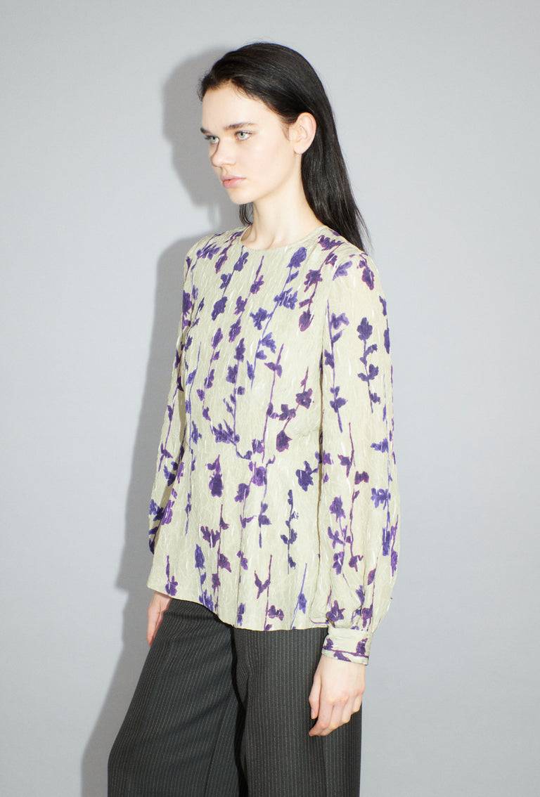 Odeeh Flower Items on Crushed Crepe Bluse, Almond Exklusive Angebote
