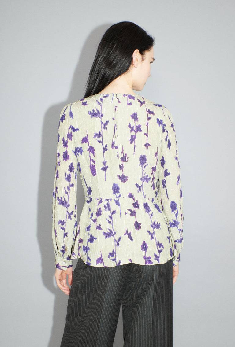 Odeeh Flower Items on Crushed Crepe Bluse, Almond Exklusive Angebote
