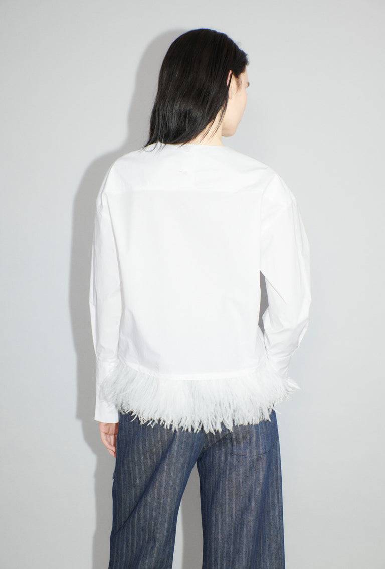 Odeeh Crushed Popeline Bluse, White Blitzangebot