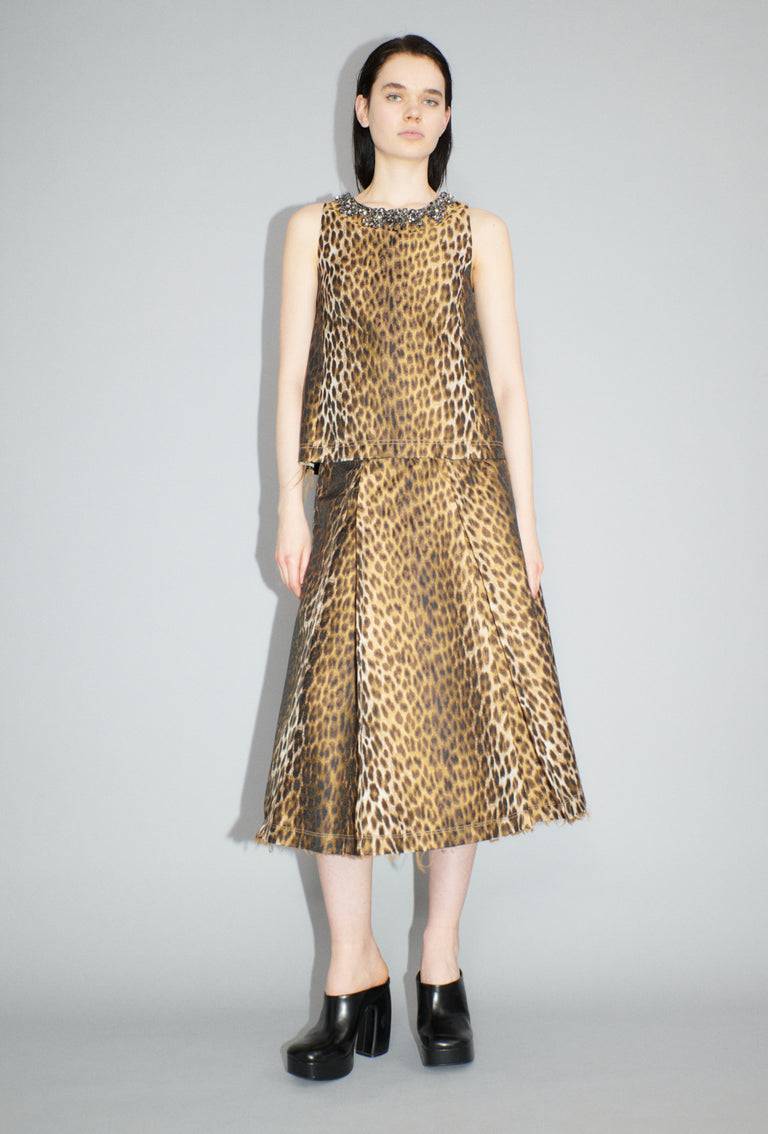 Odeeh Leopard Jaquard Top, Hazelnut Große Rabatte