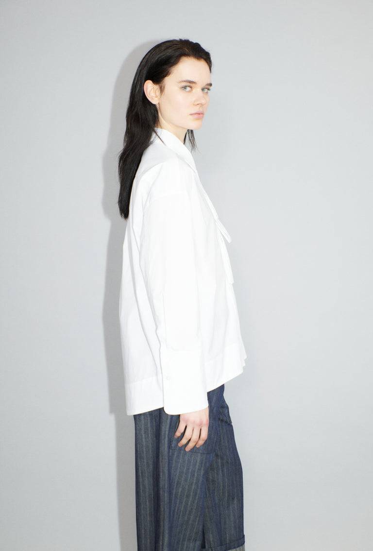 Odeeh Crushed Popeline Bluse, White Neuheiten