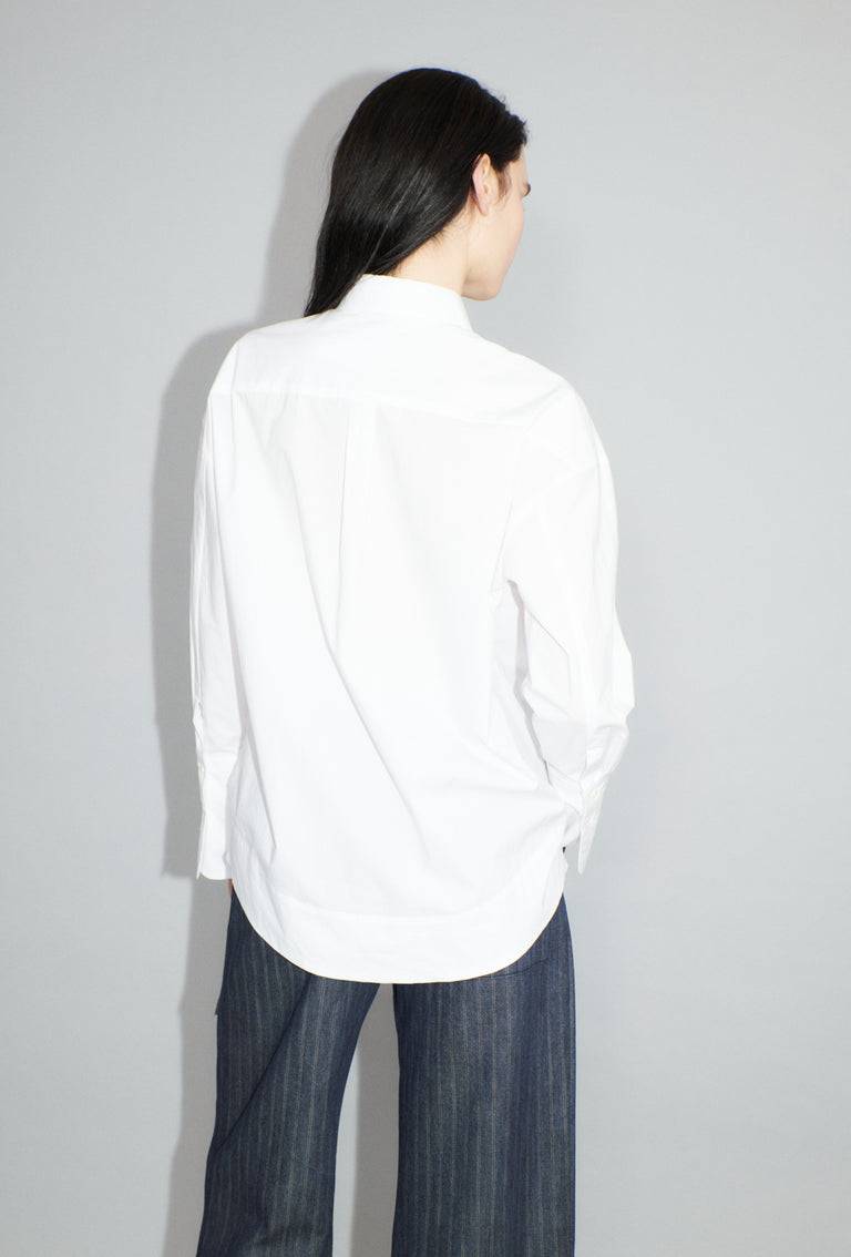 Odeeh Crushed Popeline Bluse, White Neuheiten