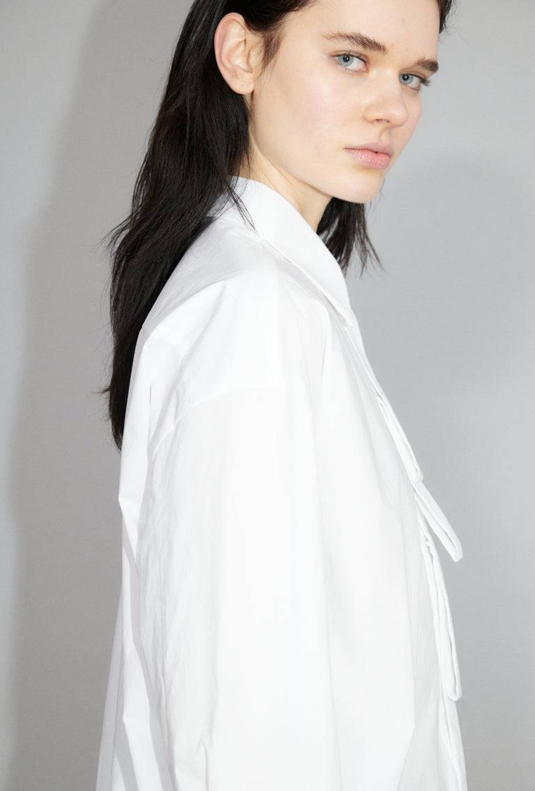 Odeeh Crushed Popeline Bluse, White Neuheiten