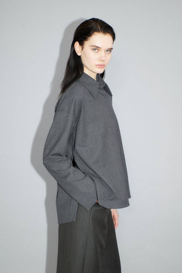Odeeh Stretch Flannel Bluse, Granite Bestseller