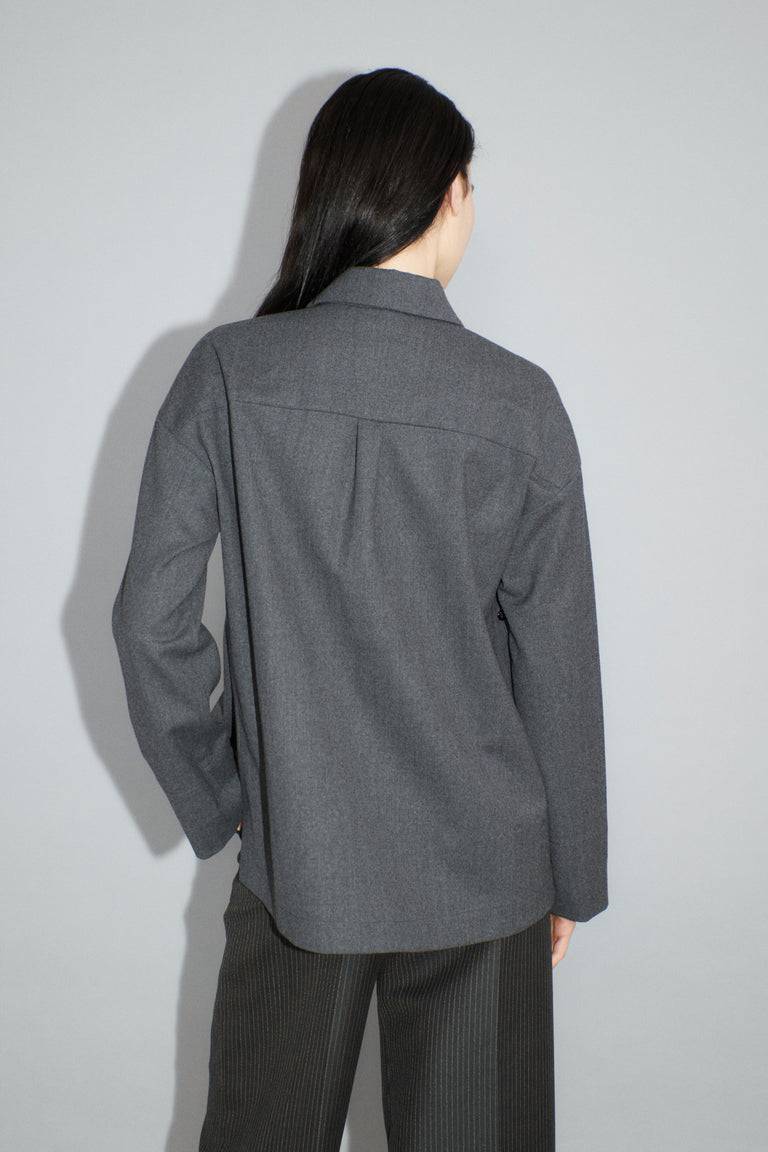 Odeeh Stretch Flannel Bluse, Granite Bestseller