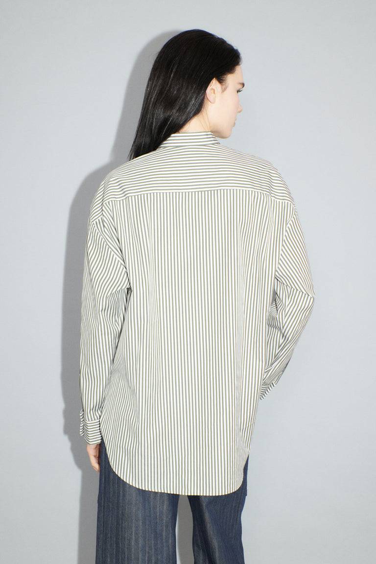 Odeeh Shirt Stripes Bluse, Dark Khaki Saisonale Angebote