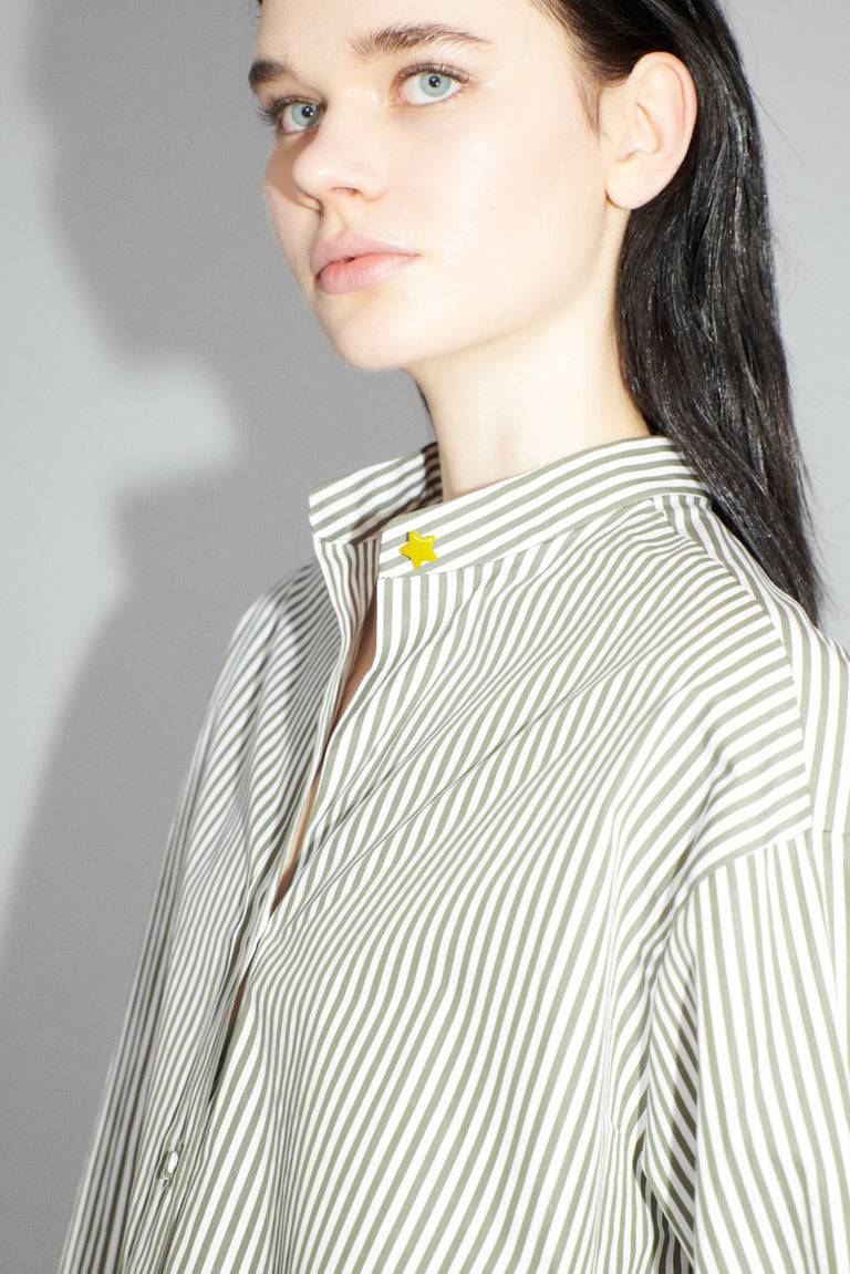 Odeeh Shirt Stripes Bluse, Dark Khaki Saisonale Angebote