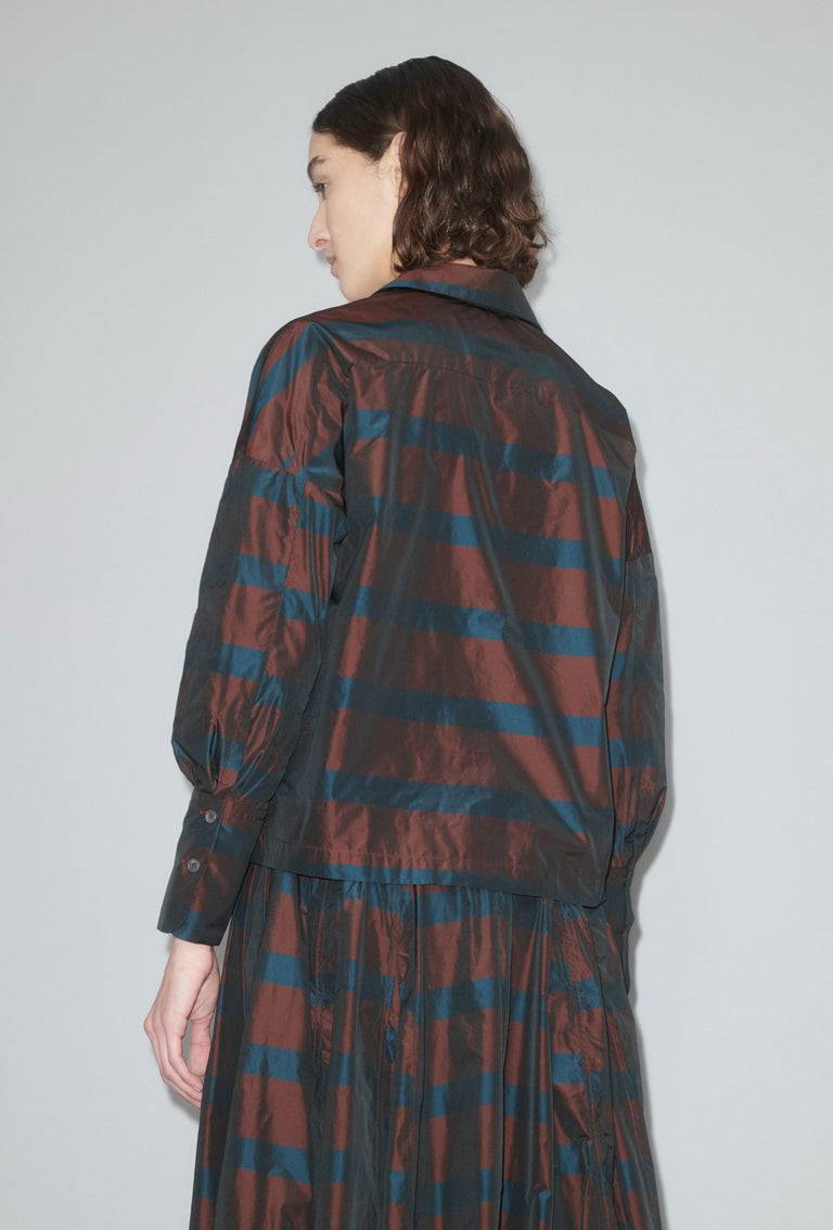Odeeh Striped Taffeta Bluse, Burgundy Super Sparpreis