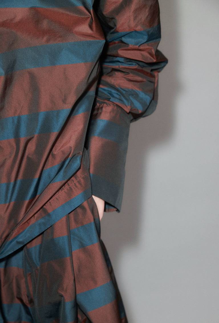 Odeeh Striped Taffeta Bluse, Burgundy Super Sparpreis