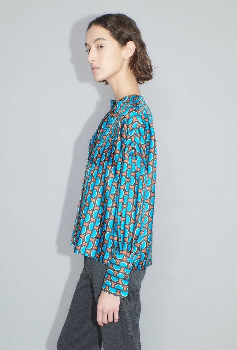 Odeeh Fancy Grid Bluse, Burnt Orange Letzte 3 Tage