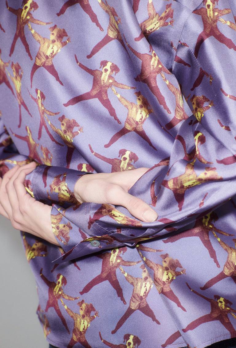 Odeeh Dancing Dogs Bluse, Lavender Zeitbegrenzte Promotion