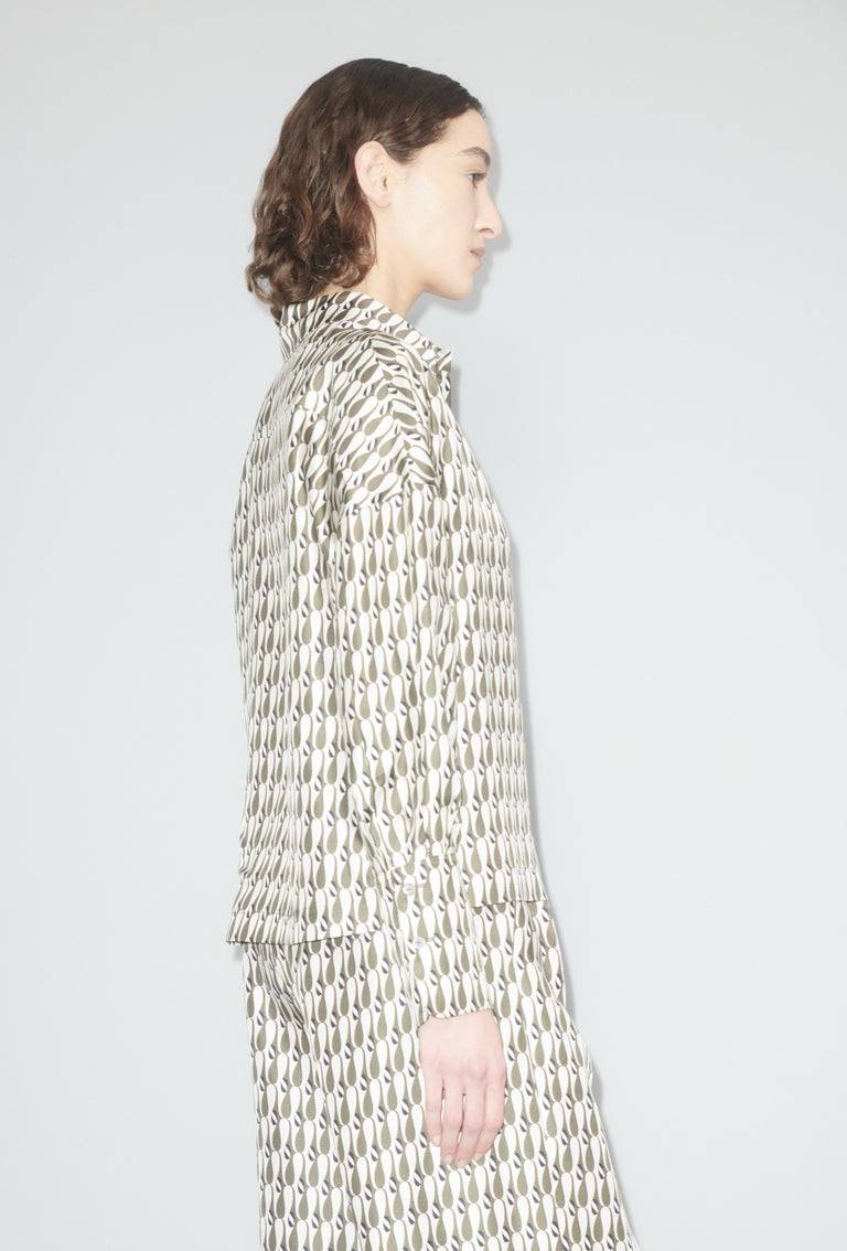 Odeeh Abstract Penguins Bluse, Brown Olive Bis zu 50% Rabatt