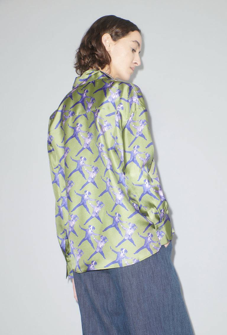 Odeeh Dancing Dogs Bluse, Green Olive Bis zu 60% Rabatt
