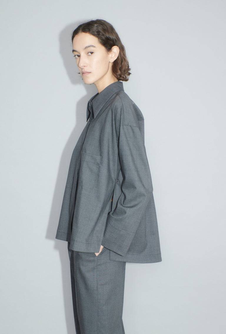 Odeeh Super Light Wool Bluse, Charcoal Nur für heute