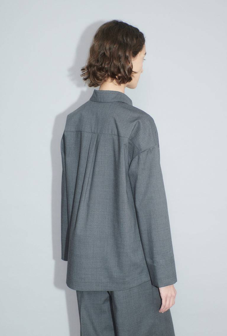 Odeeh Super Light Wool Bluse, Charcoal Nur für heute